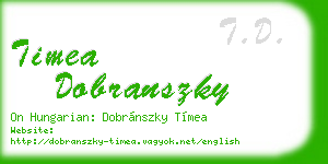 timea dobranszky business card