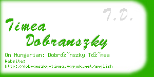 timea dobranszky business card